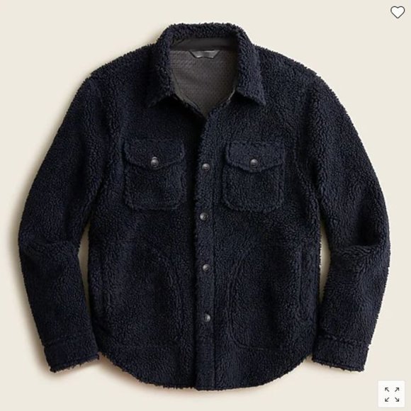 NWT - J.Crew Nordic sherpa-fleece shirt-jacket - Small - darkest indigo blue